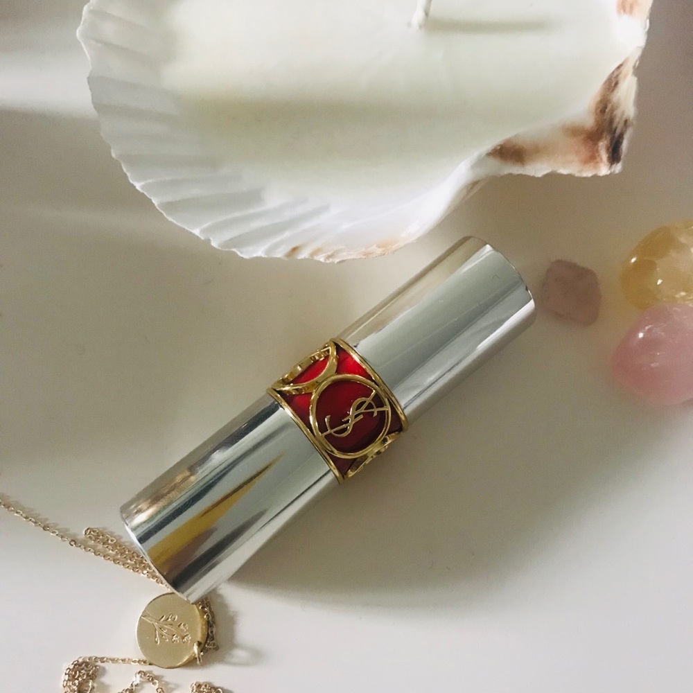 YSL Rouge Volupte Shine Lipstick- Come to Bed Red